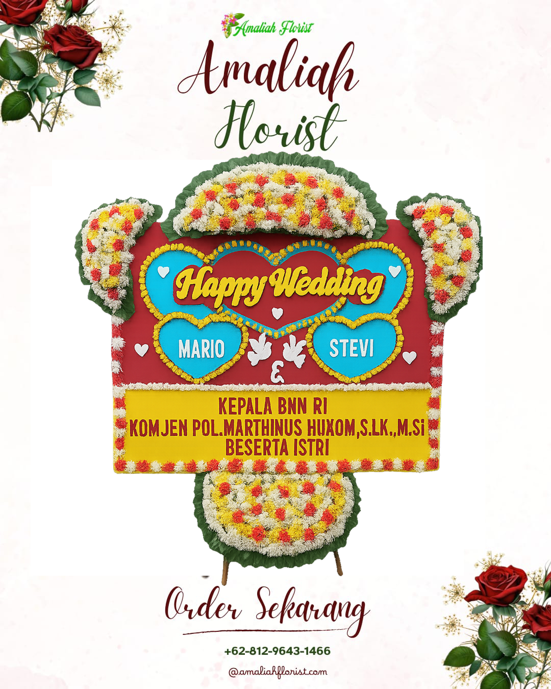 Papan Bunga Pernikahan Koja
